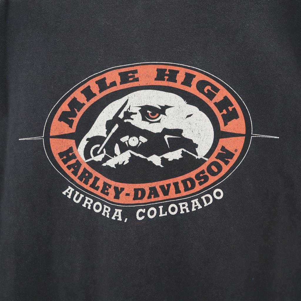 Harley Davidson Short Sleeve T-shirt 3XL Black Big Size Men's Used