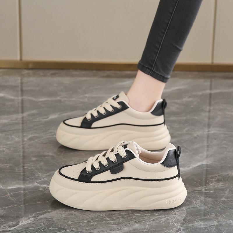 Board shoes new spring and autumn thick-soled muffin size soft-soled sports and leisure shoes