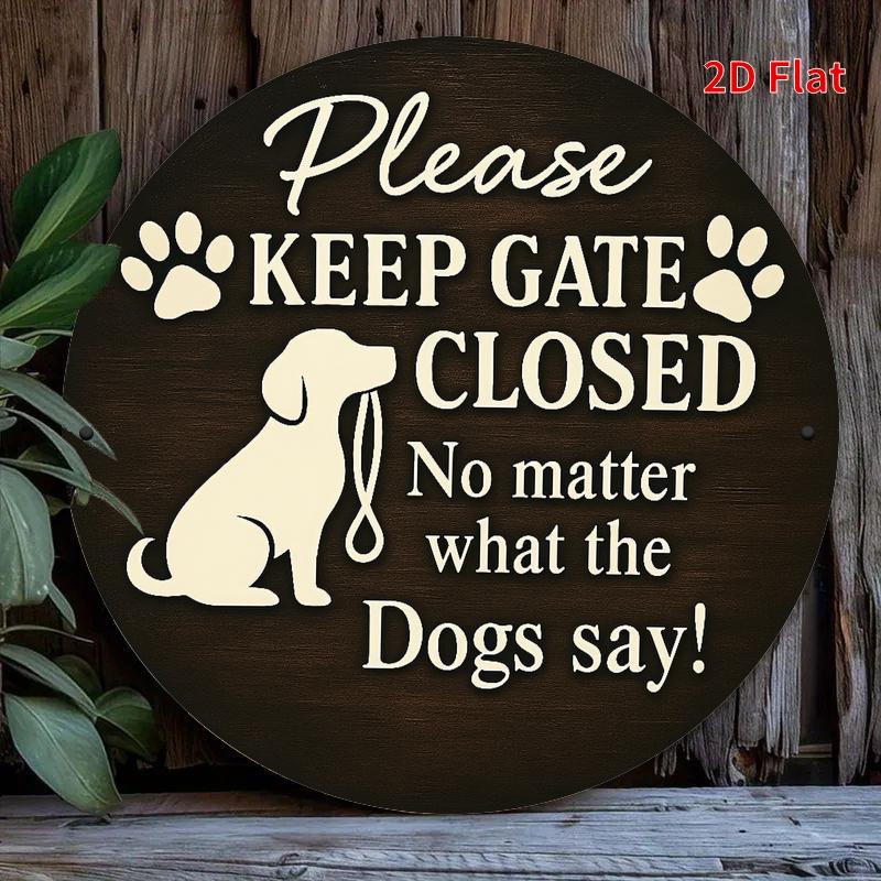 Tin Sign Please Keep Gate Closed Dog Metal Plaque Wall Decor Vintage Pet Lover Home Office Bar Man Cave Wall Art
