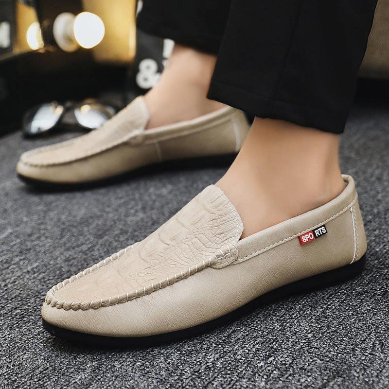 Мужская повседневная обувь на плоской подошве с животным принтом, мужские кожаные туфли с круглым носком, черные лоферы, дизайнерская летняя распродажа 2025, тренд, обычные, для взрослых, из полиуретана