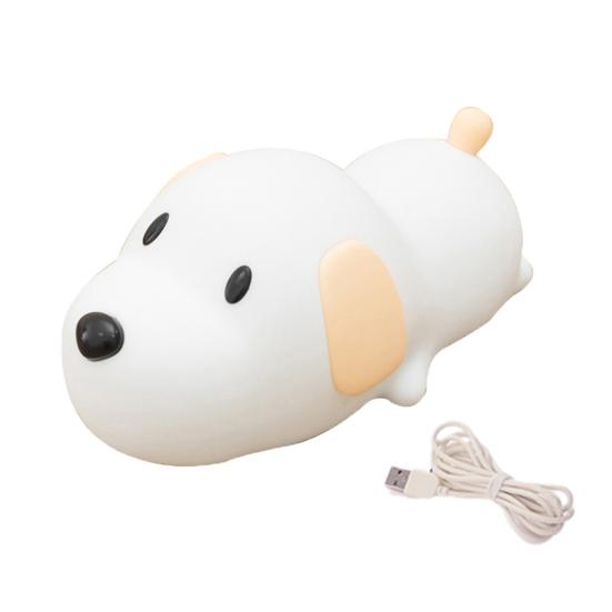 Светодиодный ночник с милой собакой и таймером, бесступенчатая регулировка яркости, сенсорный датчик, ночник, прикроватный светильник, украшение для спальни