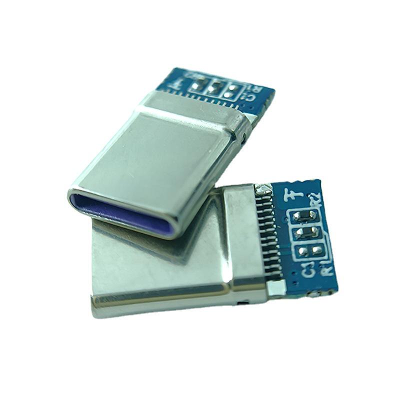 Разъем USB Type-C Male с гибким корпусом, двойной резистор 56K, фиолетовый клей для быстрой зарядки Huawei Honor MAX66.