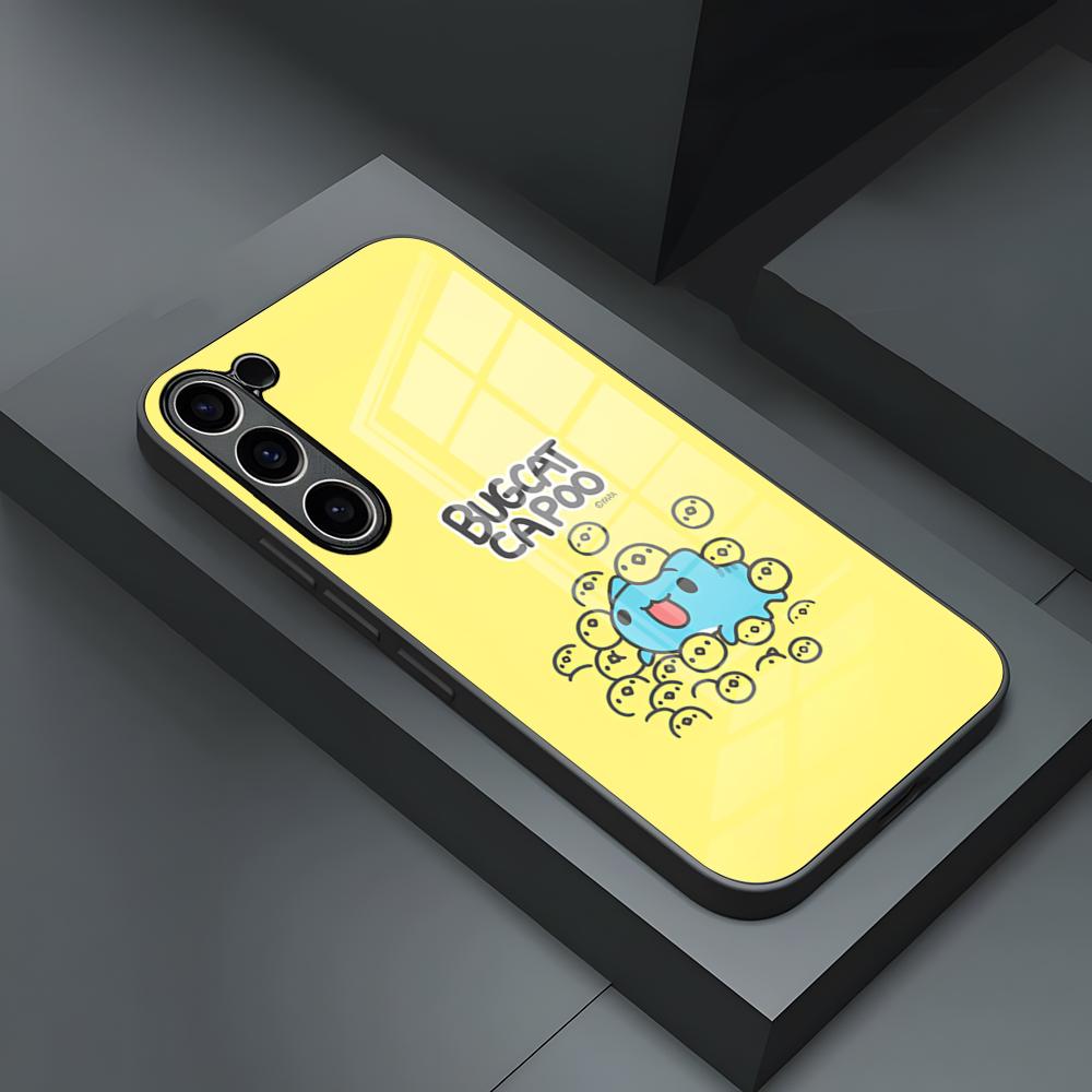 Чехол для телефона Bug Cat C-Capoo для S23 Samsung S26 S24 S25 Ultra S22 S20 Fe S21 Plus A54 A34 A53 A16 Стеклянная крышка