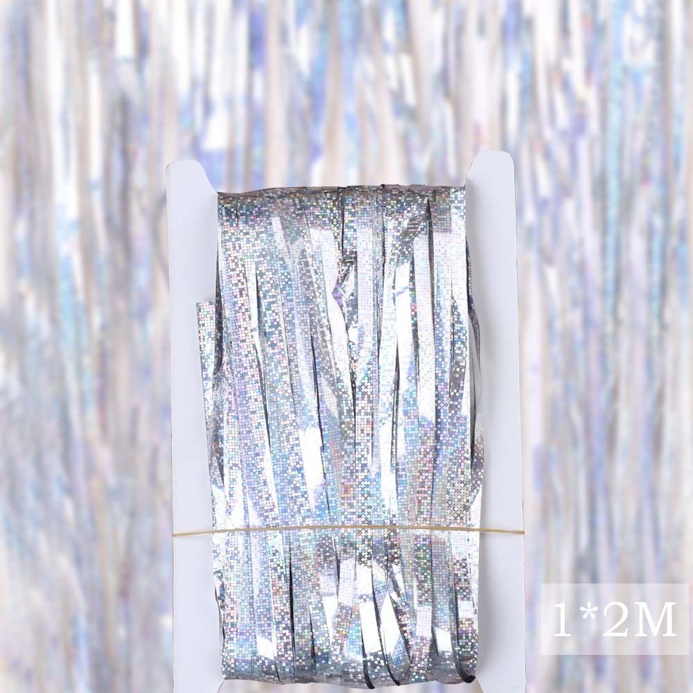 Настенное украшение Вечеринка по случаю дня рождения Свадьба Выпускной Фольгированная штора Кисточки Дождевая штора Дверная штора