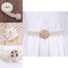 Элегантный пояс на талию с жемчугом и стразами в виде цветка для женщин, универсального белого цвета, идеально подходящий для платьев