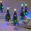 17cm LED Mini Christmas Tree with Multicolor String Lights Small Christmas Tree Green Cedar Decorations Desktop Ornament Gifts