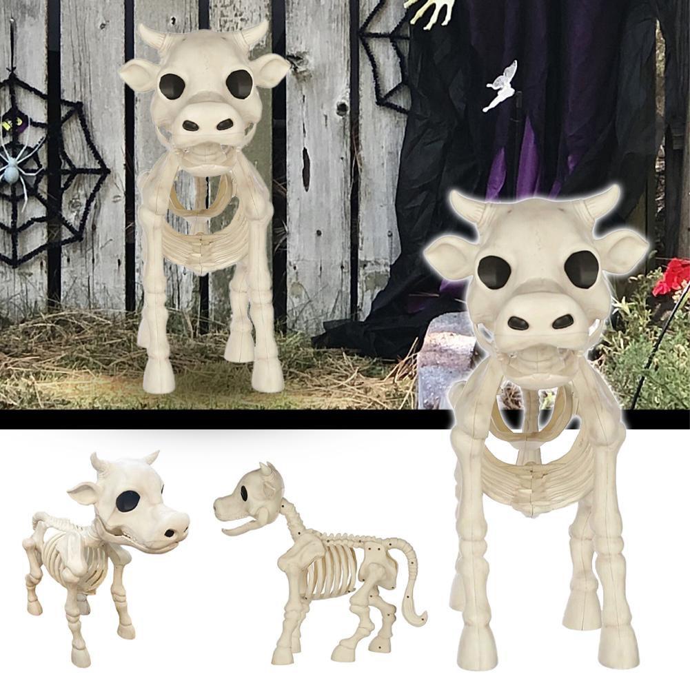 Cow Horse Spooky Skeleton Halloween Reusable Outdoor Haunted Props House Ornment Scene Graveyar Q6O4