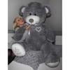 Peluche Géante - Nounours - 105 X 85 Cm - Gris - 4 Kg - Mixte