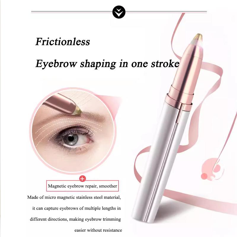 1pc Electric Eyebrow Trimming Tool Portable For Beginners Automatic Electric Eyebrow Trimmer Nose Hair Shaving Brush Scraper