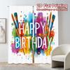 2 шт., Шторы с плоской 2D-печатью (Без Рода) BirthdayPalette Модные Шикарные Шторы Универсальные 100% Полиэстер Шторы