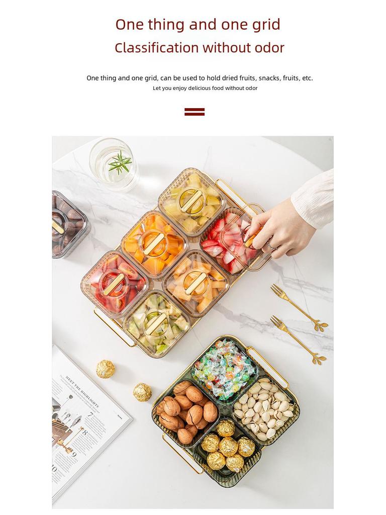 Прозрачная тарелка для закусок и фруктов для гостиной - коробка для демонстрации конфет, орехов и сухофруктов