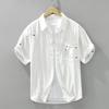 Летние корейские модные мужские рубашки, повседневные мужские рубашки из чистого хлопка с коротким рукавом, молодежная уличная одежда, свободные топы, дизайнерская принтованная рубашка