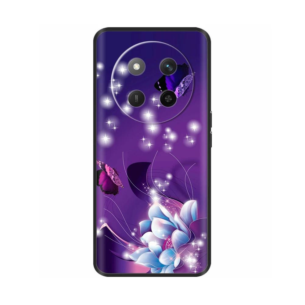 Чехол для Honor X60 5G Черный Силиконовый Мягкий Роскошный Задняя Крышка Телефона для Huawei Honor X60 Pro Расписной Ударопрочный Корпус Чехлы Para