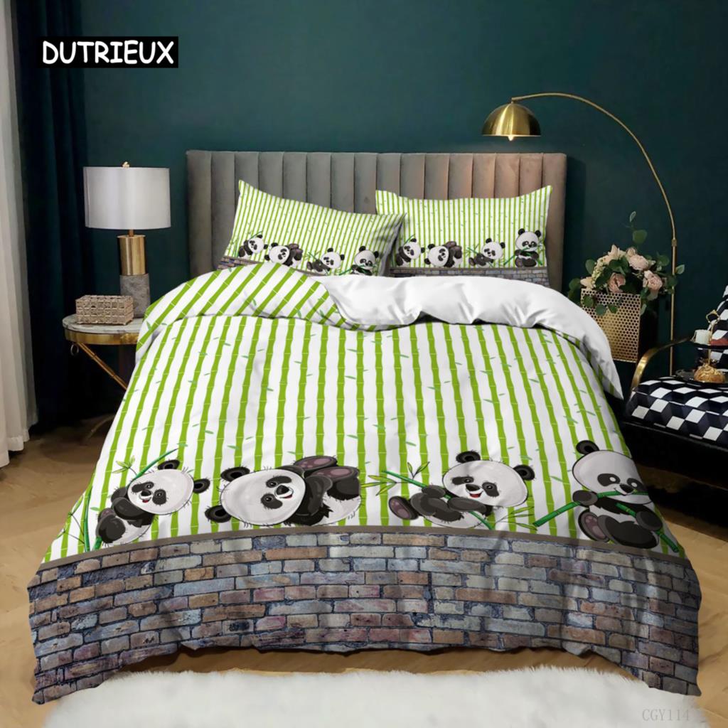 Милый пододеяльник с пандой, 3D кавайные мультяшные животные, комплект постельного белья для детей и девочек, мягкий пододеяльник из микрофибры с застежкой-молнией