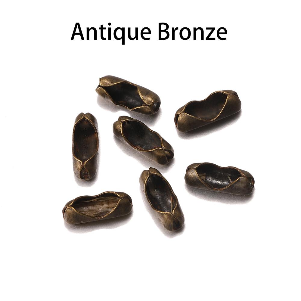 200 Pcs/lot 1.5/2.0/2.4/3.2 Mm Ball Chain Connectors Clasps Gold For DIY Bracelet Necklace Bead Chain Jewelry Making