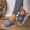 Fashion Women Wedge Sandals Summer Slippers Double Buckle Non-slip Clogs Slides Women Flip Flop Platform Sandals Female Designer Sandals