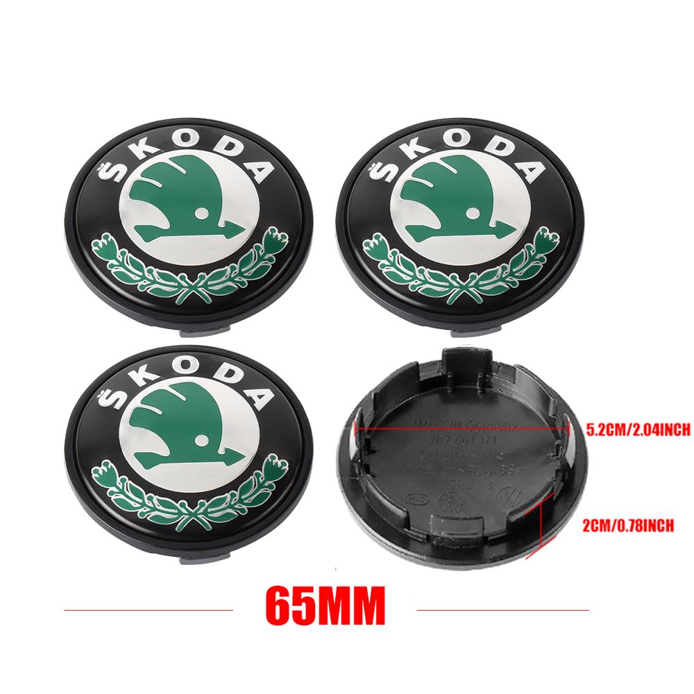 JIYQ3 4pc 55mm 65mm Original Car Styling Wheel Center Cap Hub Replaced Cover For Skoda Rapid Fabia Octavia Roomster Yeti Superb Citigo