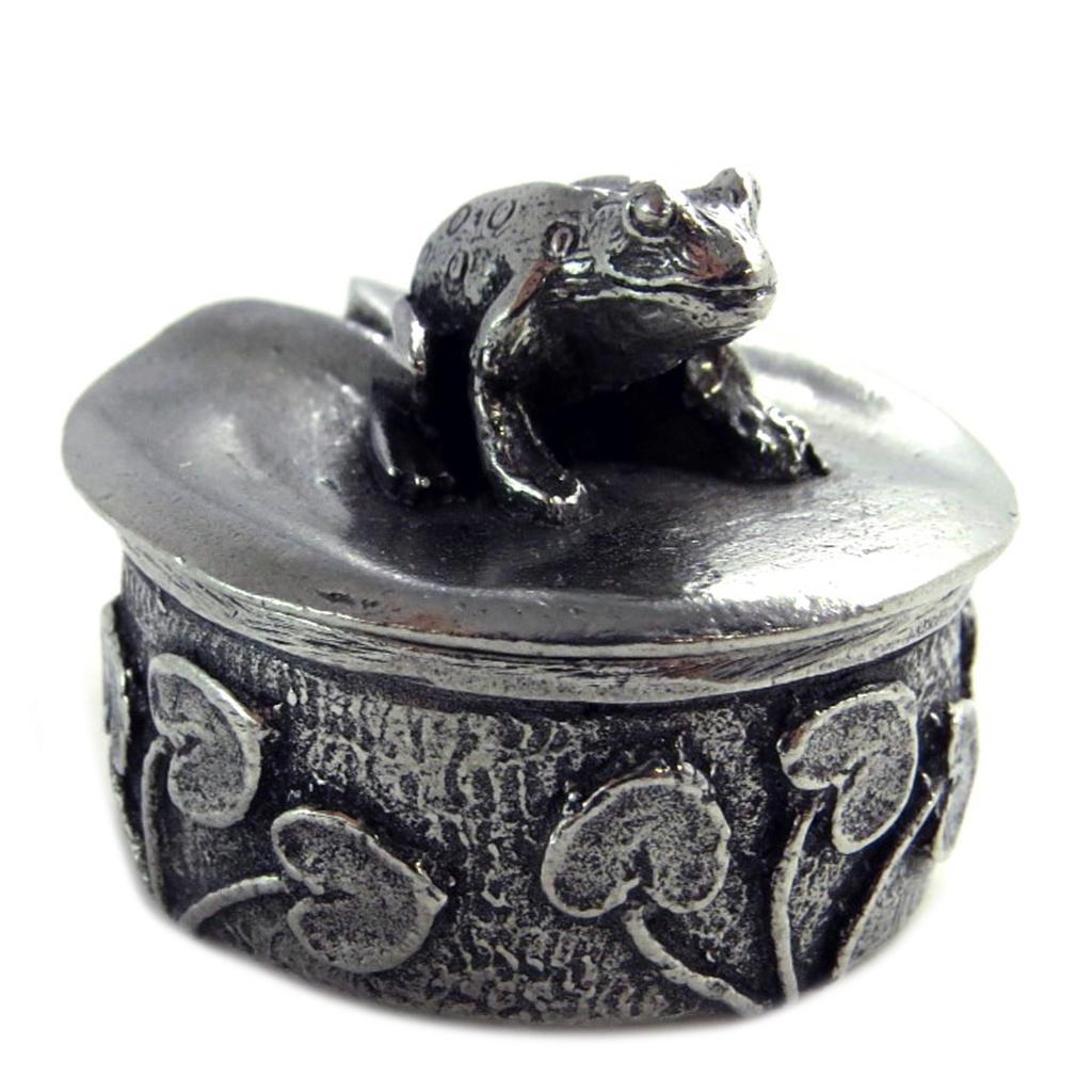 Les Trésors De Lily [Q2768] - Шкатулка для драгоценностей/потайная шкатулка ручной работы «Лягушка» состаренное серебро - узор 25х27 мм