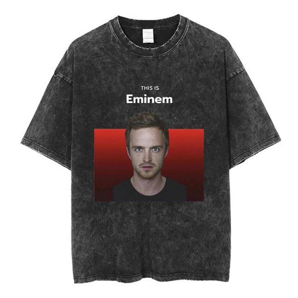 Unisex Los Pollos Hermanos Tshirt YK Breaking Bad Print Black Washed Oversized Short Sleeve Streetwear Tops