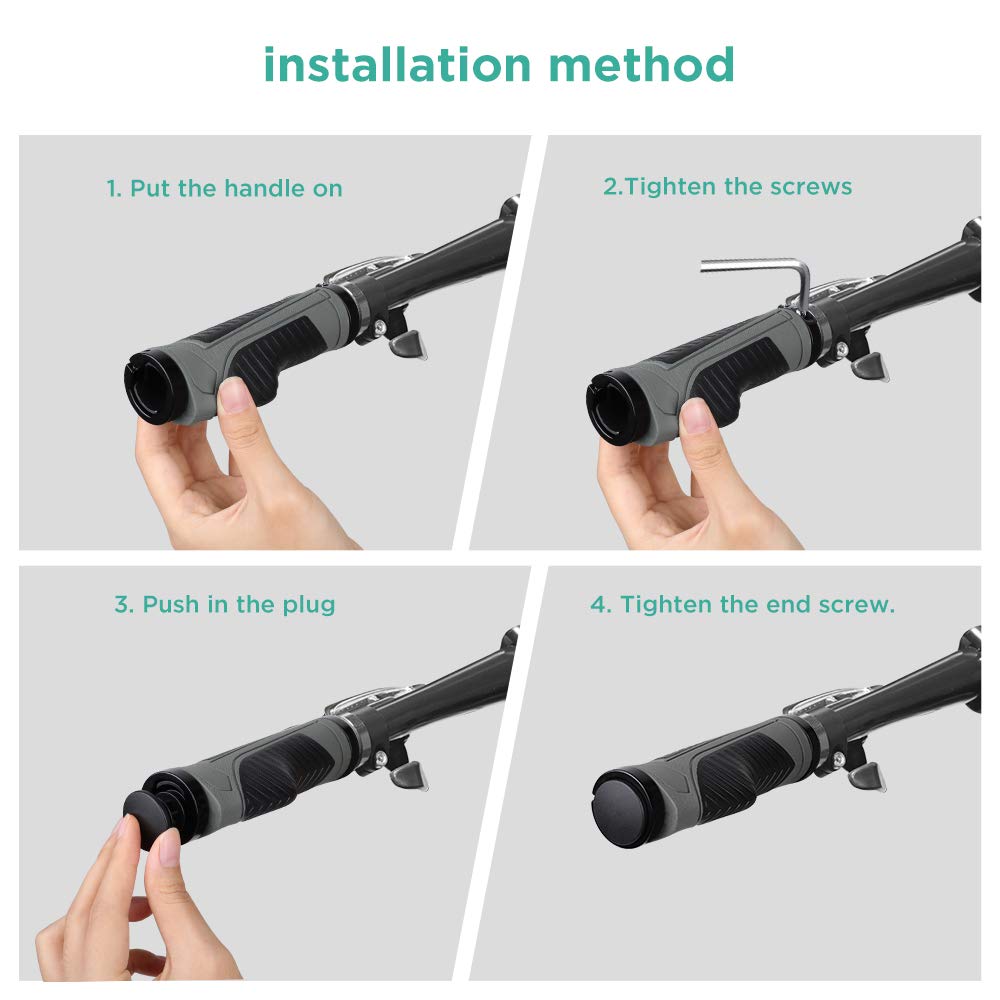 GeeRic Bicycle Rubber Ergo Easy Shock 22mm Inner Set of 1 and Grips, Non-Slip Grips, Durable, Installation, Absorption, Diameter, (Left Right)