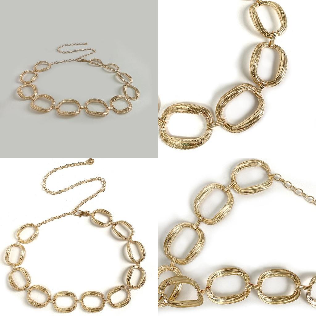 Fashion Chain Waist For Women With Metal Geometric Pattern And Style Classic