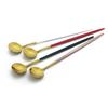 Colorful Dessert Tea Spoon Dinnerware Juice Coffee Stir Spoon Cutlery Set Ice Cream Long Handle Scoop Stainless Steel Tableware