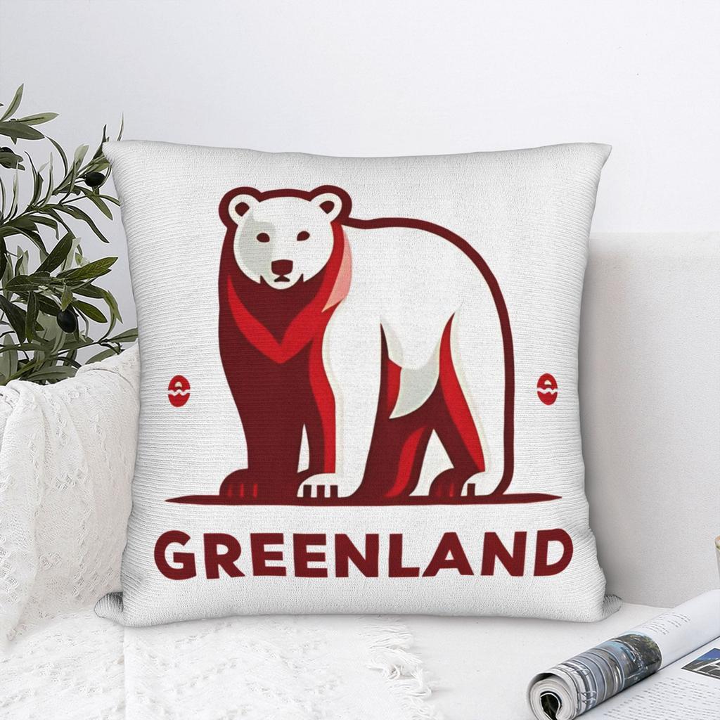 Greenland Square Pillow Case MAGA Cushion Cover Custom Zippered Decorative Pillowcase for Sofa 45x45cm
