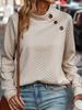 Женский пуловер с длинными рукавами, однотонный вязаный свитер, теплый топ