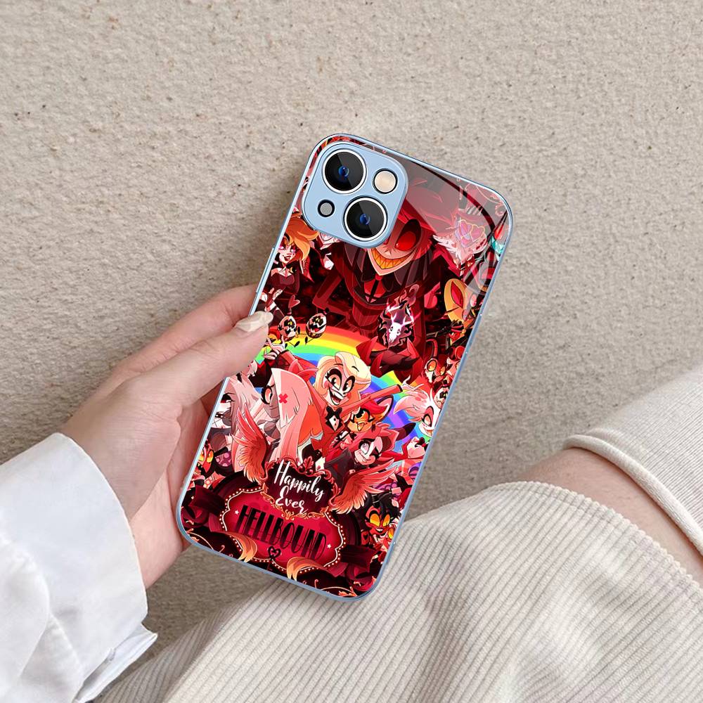 Cartoon H-Helluva Boss Tempered Glass For Iphone 14 13 12 11 Pro Mini XS MAX 14Plus X XS XR Cover