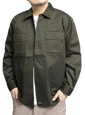 ОРИГИНАЛЬНАЯ РАБОЧАЯ РУБАШКА DICKIES МУЖСКАЯ ДЛИННЫЙ РУКАВ ТВИЛ ГИКОРИ, Размер 4L, Хаки (46)
