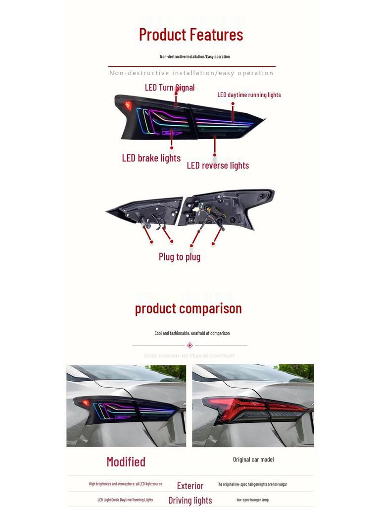 CSL RGB Дневные ходовые огни и последовательные указатели поворота для задних фонарей Nissan Altima 2019-2025