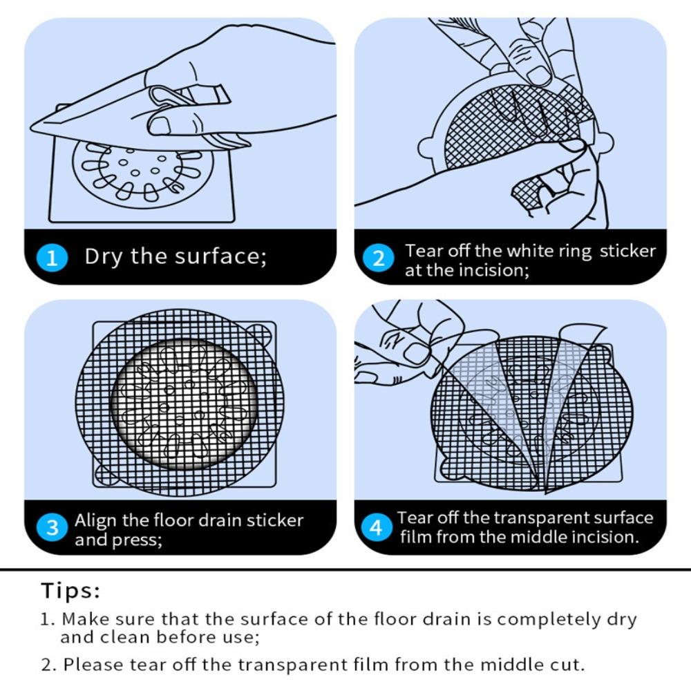 10Pcs Disposable Drain Stopper Filter Cover Sticker Hair Catcher