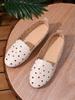 2025 New Spring Flat-bottom Embroidered Hollowed-out Casual Breathable Women's Shoes One-pedal Lazy Shoes Soft-soled Mother Shoes