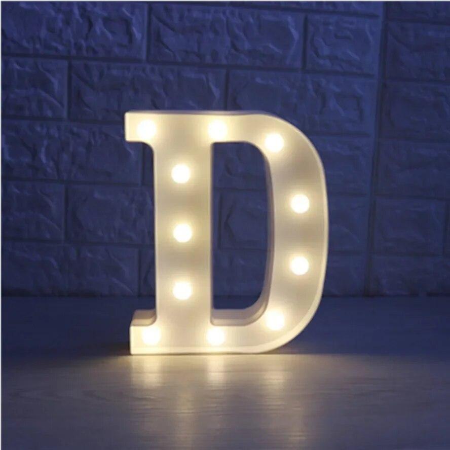 Alphabet Letter LED Lights Luminous Number Lamp Battery Warm Night Light for Home Wedding Birthday Christmas Party Decoration