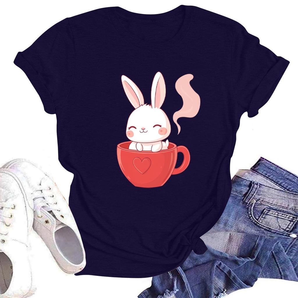 Женская повседневная футболка с круглым вырезом и короткими рукавами с принтом