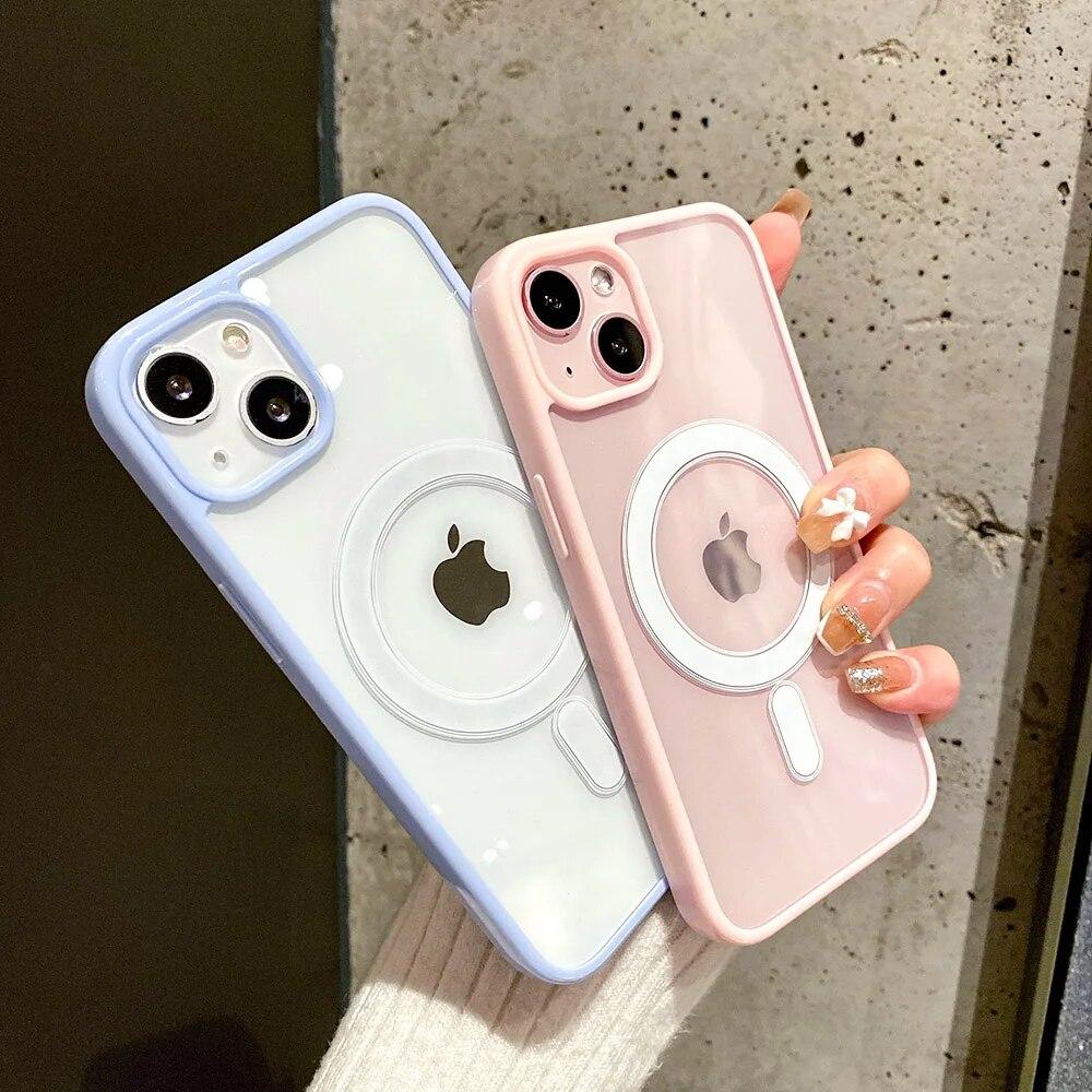 Роскошный магнитный чехол с беспроводной зарядкой для телефона Magsafe для iPhone 15 14 13 12 11 Pro Max XR XS X 7 8 SE мини противоударный чехол