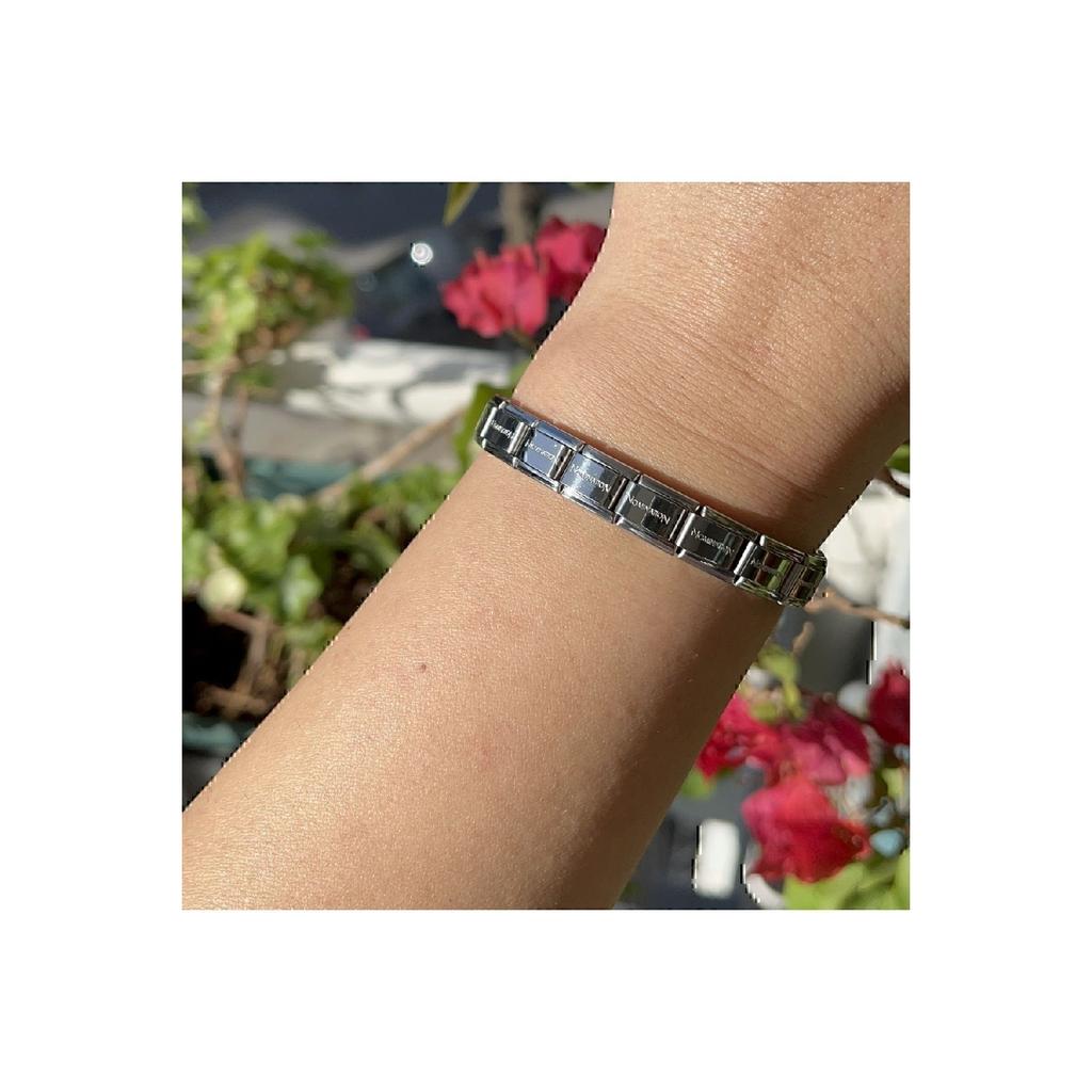 Итальянский очаровательный серебряный браслет длиной 18 см с детальной моделью из нержавеющей стали