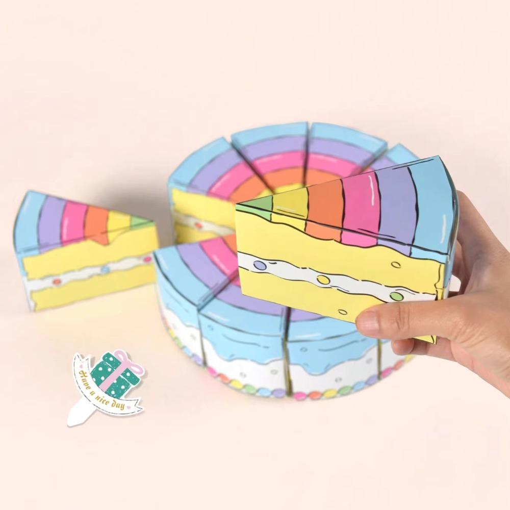 10PCS Paper Triangular Cake Shaped Gift Box Cartoon Combination Party Gift Packing Box DIY Birthday Party Favor Box Baby Shower