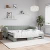 VidaXL Daybed with Trundle Bed Light Grey 80x200 Cm Velvet 3197056
