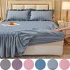 Solid Color Cotton 3pcs Bed Skirt Bed Cover Simple Princess Wind Anti-slip Dust-proof Mattress Cover