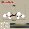 Nordic LED Chandeliers Indoor Glass Living Room Dining Bedroom Lighting Modern Hanging Ceiling Copper Lamp