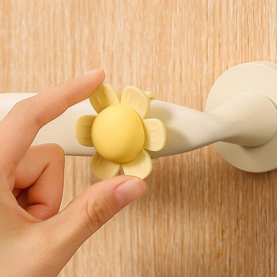 Стопор для дверной ручки подсолнух, Защита стены, Силиконовый стопор для дверной ручки, Настенный бампер, Снижение шума, Крепление на дверь для дома и офиса, Противоударная прокладка