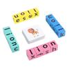 Letter Spelling Block with 40 Word Cards Game English Words Early Educational Puzzle Game for Children Kids Wood Toy