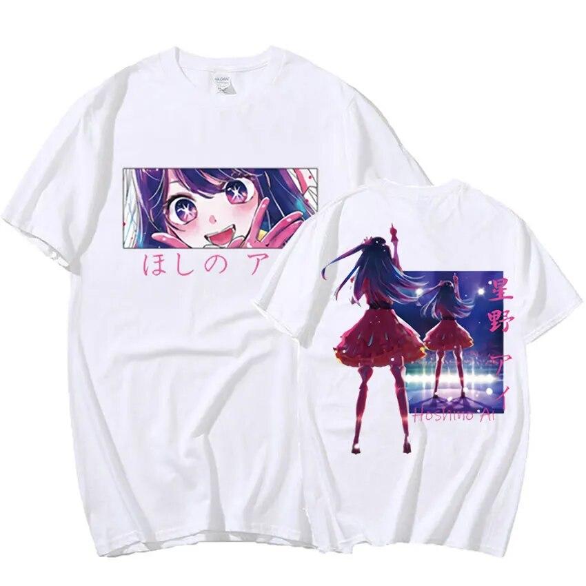 Japanese Anime Oshi No Ko Tee Shirt Unisexga Kawaii Ai Hoshino Graphic T-Shirt Unisex WoUnisex Aesthetics 100% Cotton T-Shirts Streetwear