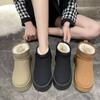 Женские зимние ботинки с толстой подошвой и короткими рукавами, универсальные, с толстым флисом и противоскользящей подошвой, теплая хлопковая обувь