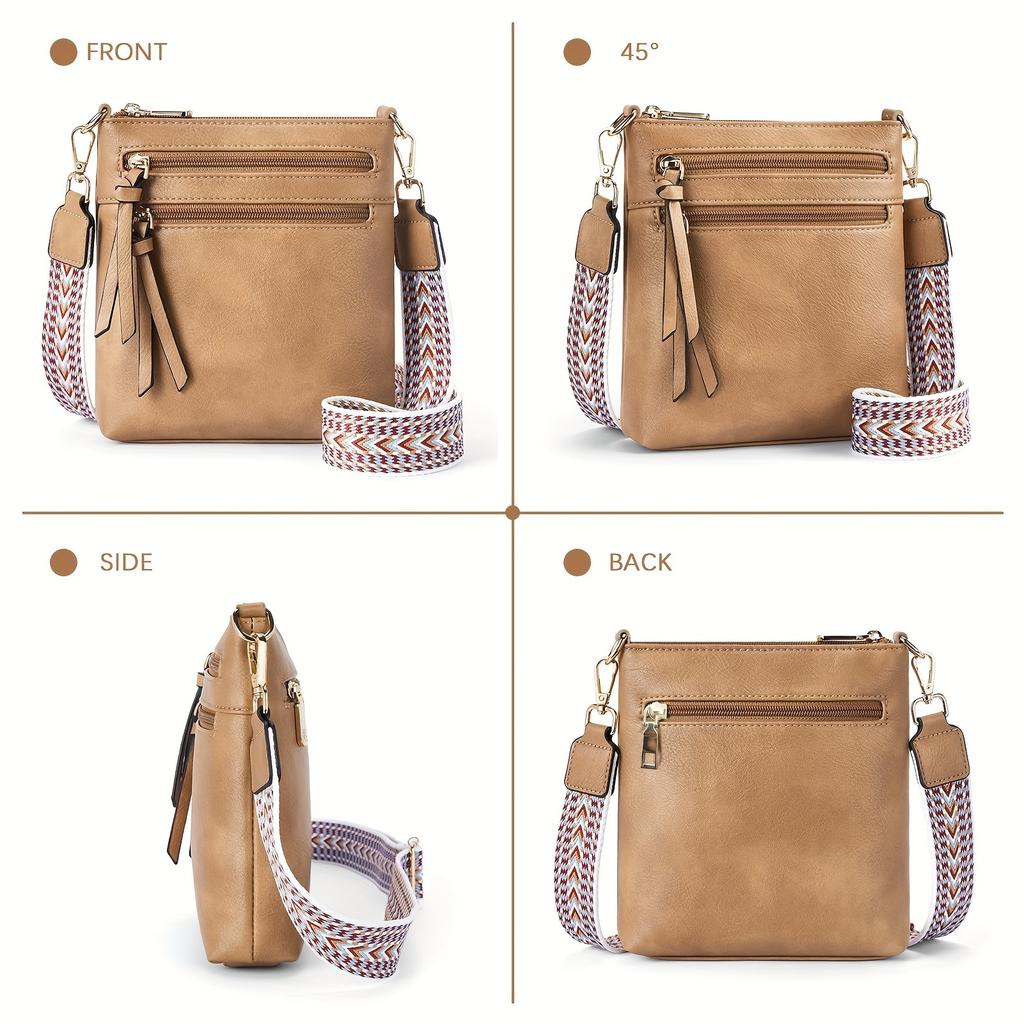 New Shoulder Bag With Geometric Wide Strap, Retro And Simple, Mobile Phone Bag, Can Be Used As A Crossbody Bag, Multifunctional Bag