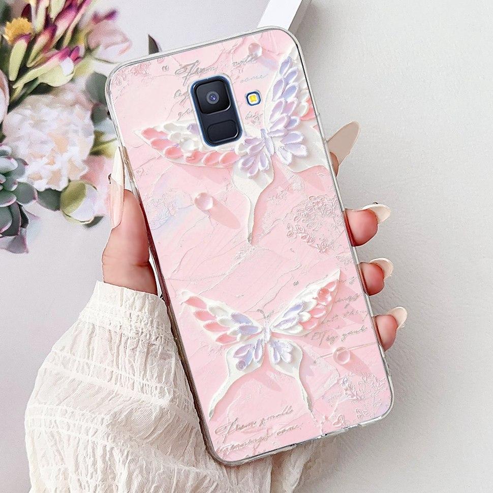 Чехол для Samsung Galaxy A6 2018 Роскошный Расписной Чехол Мягкий Силиконовый Чехол для Телефона Для Samsung A 6 A6 GalaxyA6 2018 Задняя Крышка Coque