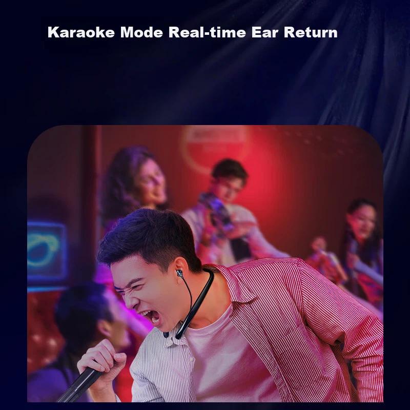 OKSJ Neckband Bluetooth Headphones, Long Battery Life, Noise Reduction, Compatible with All Phones, Black