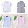 College Style Short Sleeve Shirt With Patching For Women Classroom Uniforms