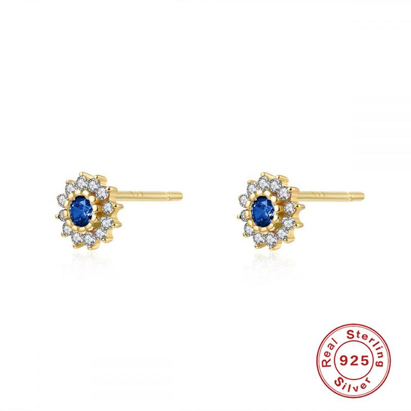 Серьги-гвоздики из стерлингового серебра S925 с геометрическим дизайном и простым цирконом, Модные легкие роскошные креативные серьги-гвоздики